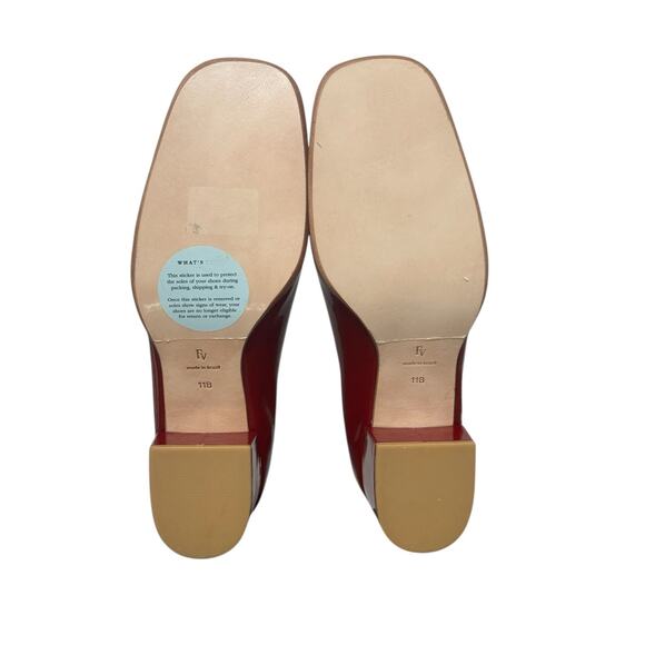 New! Frances Valentine Patent Leather Twiggy Red Block Heel Loafers - Size 11 - Picture 9 of 14